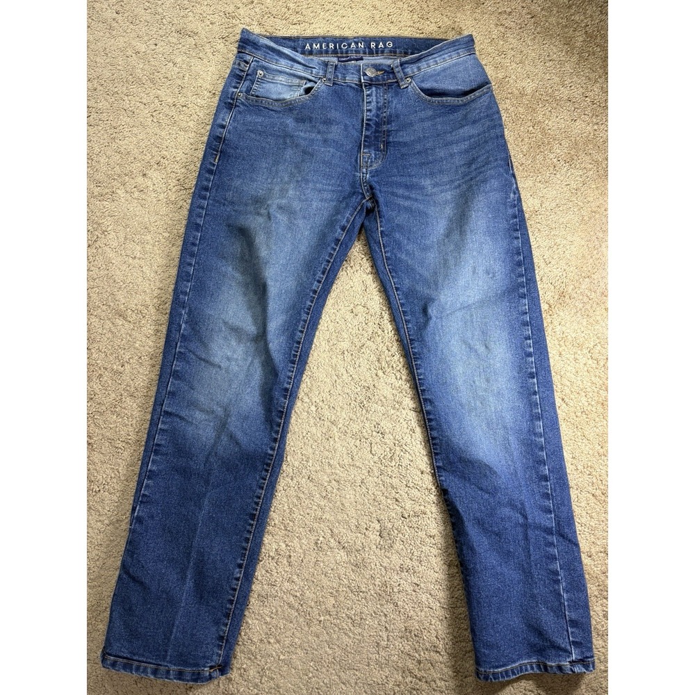 American Rag Comfort Stretch Jean Men W30 L30 Tapered Leg Low Rise Preppy
